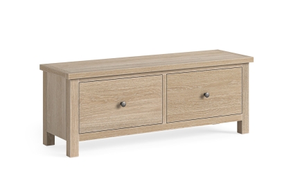 Modern Country Oak Large 2 Drawer Blanket Box Bench