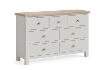 Modern Country Painted Oak Stone Grey 3 Over 4 Chest of Drawers