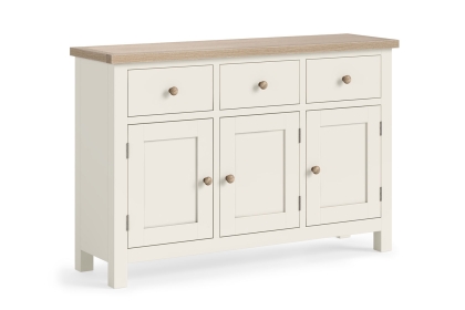 Modern Country Painted Oak Coconut White Large Sideboard