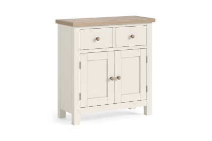 Modern Country Painted Oak Coconut White Small Sideboard