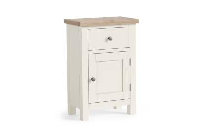 Modern Country Painted Oak Coconut White Telephone Cupboard