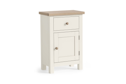 Modern Country Painted Oak Coconut White Telephone Cupboard