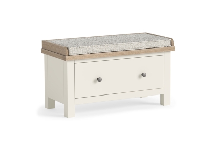 Modern Country Painted Oak Coconut White Hallway Bench