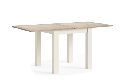 Modern Country Painted Oak Coconut White Flip-Top Dining Table