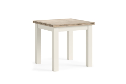 Modern Country Painted Oak Coconut White Flip-Top Dining Table