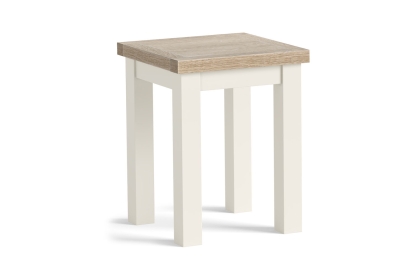 Modern Country Painted Oak Coconut White Lamp Table