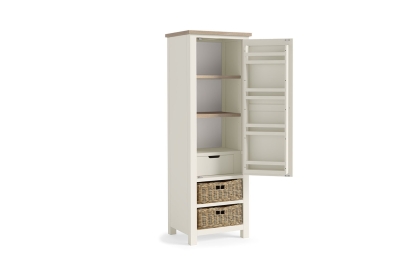Modern Country Painted Oak Coconut White Larder Unit