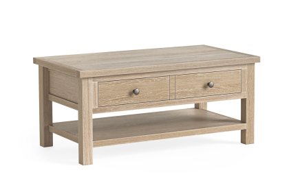 Modern Country Oak Coffee Table with Shelf