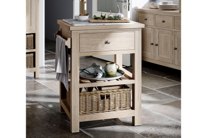 Modern Country Oak Small Kitchen Island Unit