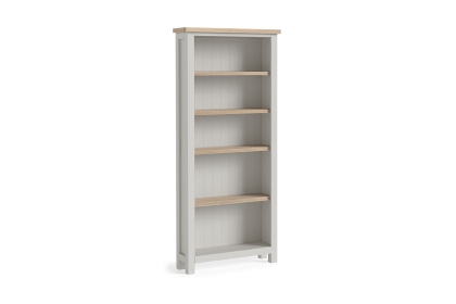 Modern Country Painted Oak Stone Grey Large Bookcase