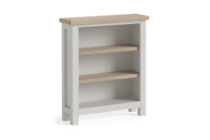 Modern Country Painted Oak Stone Grey Low Bookcase