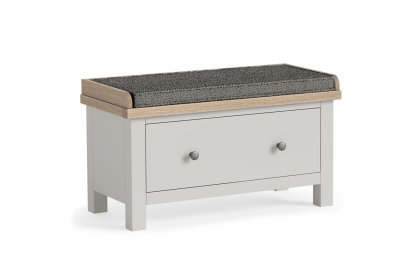 Modern Country Painted Oak Stone Grey Hallway Bench