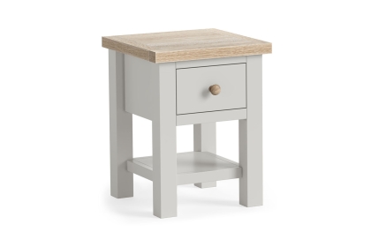 Modern Country Painted Oak Stone Grey Lamp Table with Shelf