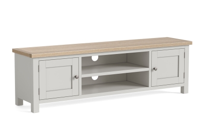 Modern Country Painted Oak Stone Grey 160cm Extra Large TV Unit Modern Country Painted Oak Stone Grey 160cm Extra Large TV Unit