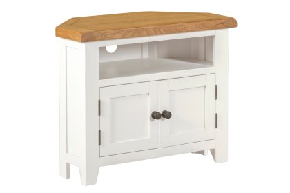 Cotswold White Corner TV Stand