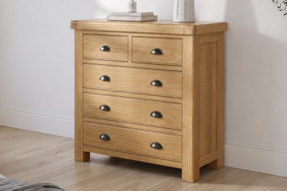 Normandy Chunky Country Oak 2 Over 3 Chest of Drawers
