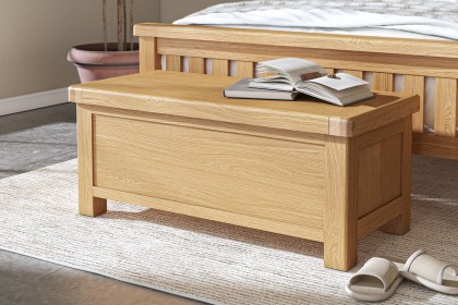Normandy Chunky Country Oak Storage Blanket Box
