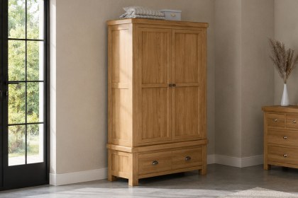 Normandy Chunky Country Oak Gents Wardrobe