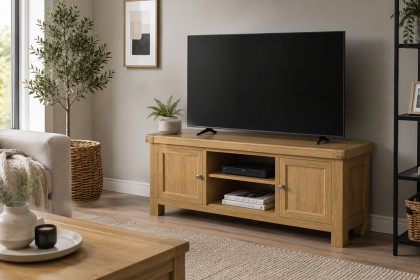 Normandy Chunky Country Oak 140cm TV Unit