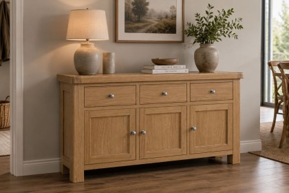 Normandy Chunky Country Oak Large Sideboard