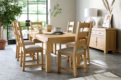 Normandy Chunky Country Oak Large Extending Dining Table