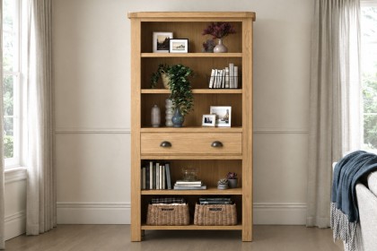 Normandy Chunky Country Oak Large Bookcase