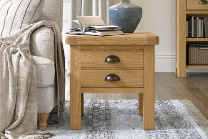Normandy Chunky Country Oak Lamp Table