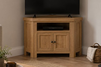 Normandy Chunky Country Oak Corner TV Unit