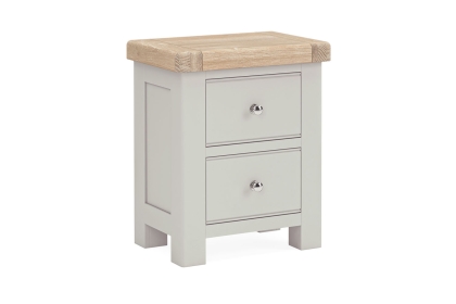 Salcombe Painted Oak Stone Grey Bedside Table
