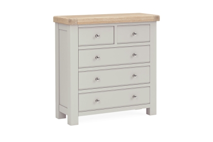 Salcombe Painted Oak Stone Grey 2 Over 3 Chest of Drawers