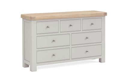 Salcombe Painted Oak Stone Grey 3 Over 4 Chest of Drawers