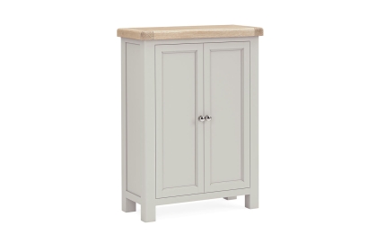 Salcombe Painted Oak Stone Grey Shoe Storage Cabinet