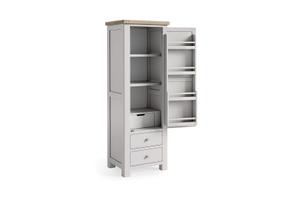 Salcombe Painted Oak Stone Grey Single Larder Unit