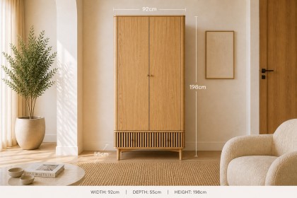 Soho Natural Oak Slatted Gents Wardrobe Soho Natural Oak Slatted Gents Wardrobe