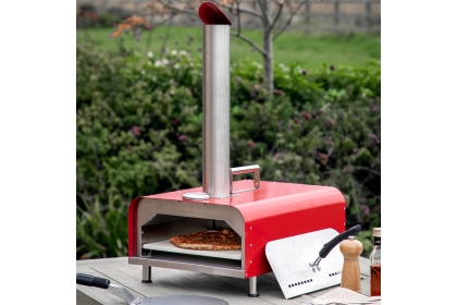 Gallery Direct Sassari Outdoor Pellet Pizza Oven Red