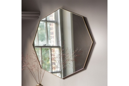 Gallery Direct Bowie Octagon Mirror Champagne 800x800mm
