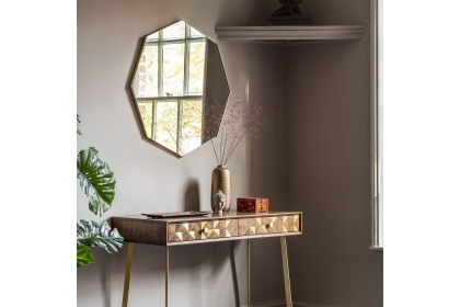 Gallery Direct Bowie Octagon Mirror Champagne 800x800mm