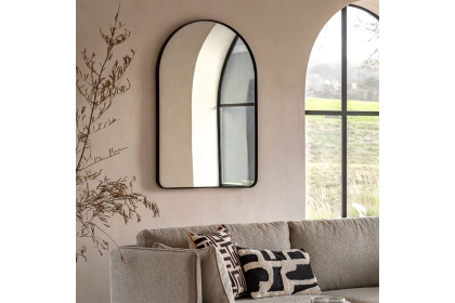 Gallery Direct Holworth Arch Mirror Black 600x35x900mm