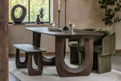 Gallery Direct Arc Walnut Mango Wood 200cm Dining Table Gallery Direct Arc Walnut Mango Wood 200cm Dining Table