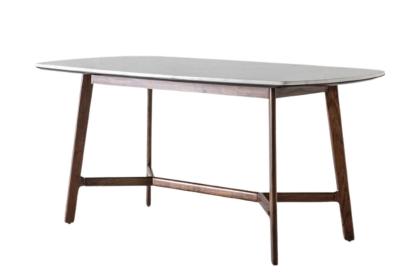 Gallery Direct Barcelona Dark Wood Dining Table with Marble Top Gallery Direct Barcelona Dark Wood Dining Table with Marble Top