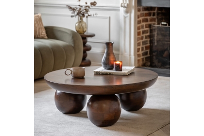 Gallery Direct Sculpt Mango Wood Round Coffee Table