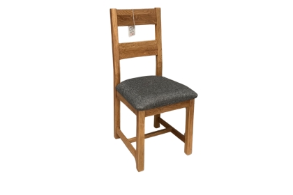 Largo Rustic Solid Oak Horizontal Twin Slat Chair
