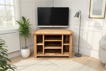 Largo Rustic Solid Oak Corner TV Unit