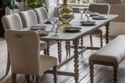Gallery Direct Artisan Limewash Oak Extending Dining Table Set with 6 Chairs & Bench Gallery Direct Artisan Limewash Oak Extending Dining Table Set with 6 Chairs & Bench