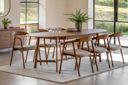 Gallery Direct Madrid Walnut Extending Dining Table Set & x6 Dining Chairs Gallery Direct Madrid Walnut Extending Dining Table Set & x6 Dining Chairs