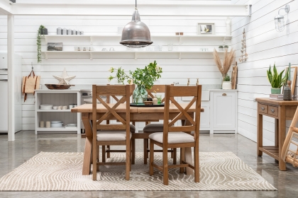 Tewkesbury Smoked Oak Cross-Leg 200-250cm Ext Dining Table Set with x4 Cross Back Chairs Tewkesbury Smoked Oak Cross-Leg 200-250cm Ext Dining Table Set with x4 Cross Back Chairs