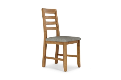 Bergen Oak Dining Chair with Victoria Linen Seat (Pair)