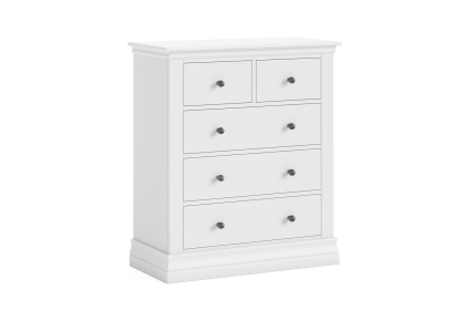 Bordeaux Painted White 2 Over 3 Chest Of Drawers