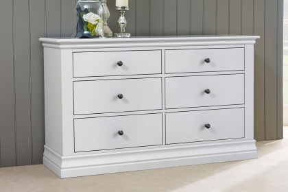 Bordeaux Painted White 6 Drawer Chest Of Drawers