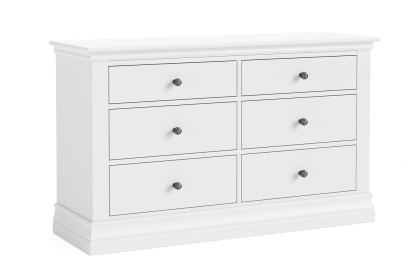 Bordeaux Painted White 6 Drawer Chest Of Drawers